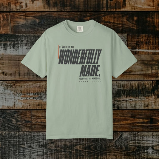 Psalm 139:14 Minimalist Christian Bible Verse Tee - Fearfully and wonderfully made