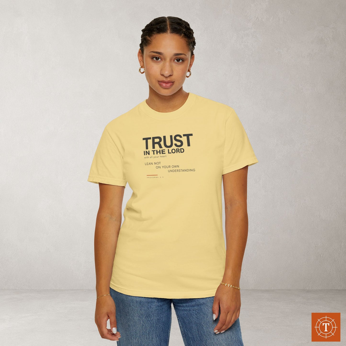 Proverbs 3:5 Minimalist Christian Scripture Tee - Trust in the LORD with all your heart