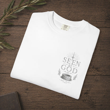 Seen by God — Genesis 16:13 Subtle Scripture Tee | Chest Print