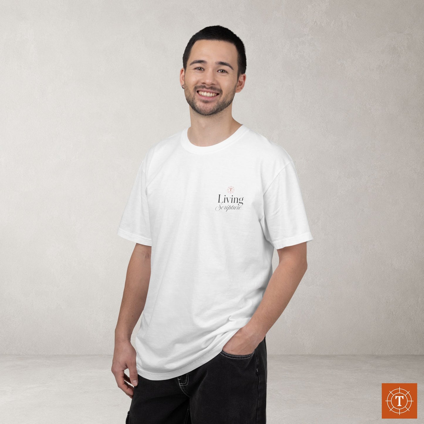 Illustrated Scripture Tee - Colossians 2:7 - Rooted in Him