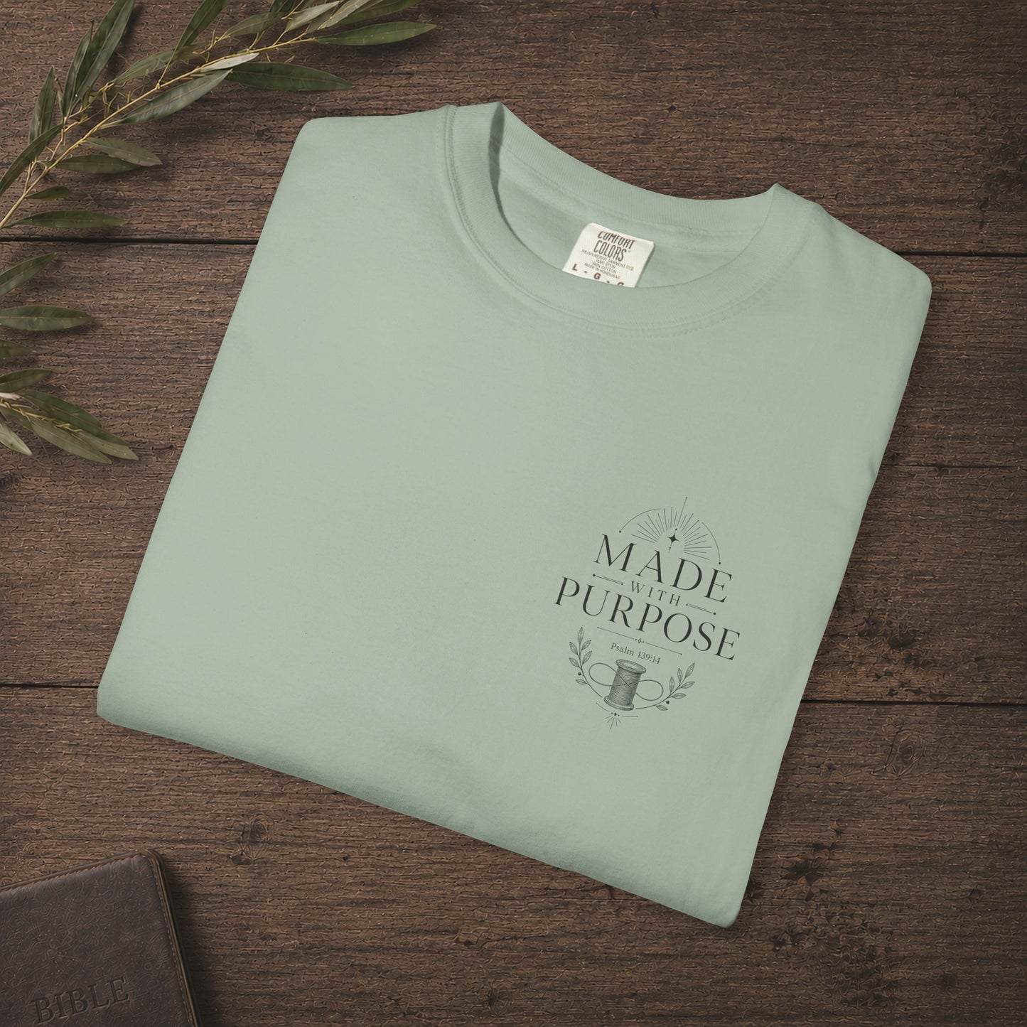 Made with Purpose — Psalm 139:14 Subtle Scripture Tee | Chest Print