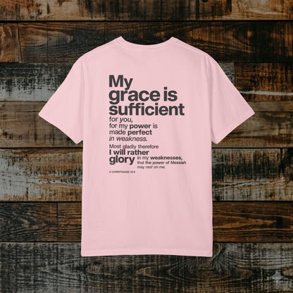 2 Corinthians 12:9 Hebrew-Roots Scripture Tee - Full Verse - His Grace is enough