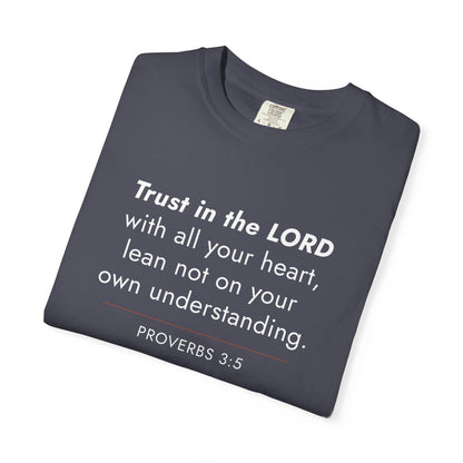 Proverbs 3:5 Minimalist Bible Verse Christian Scripture Tee