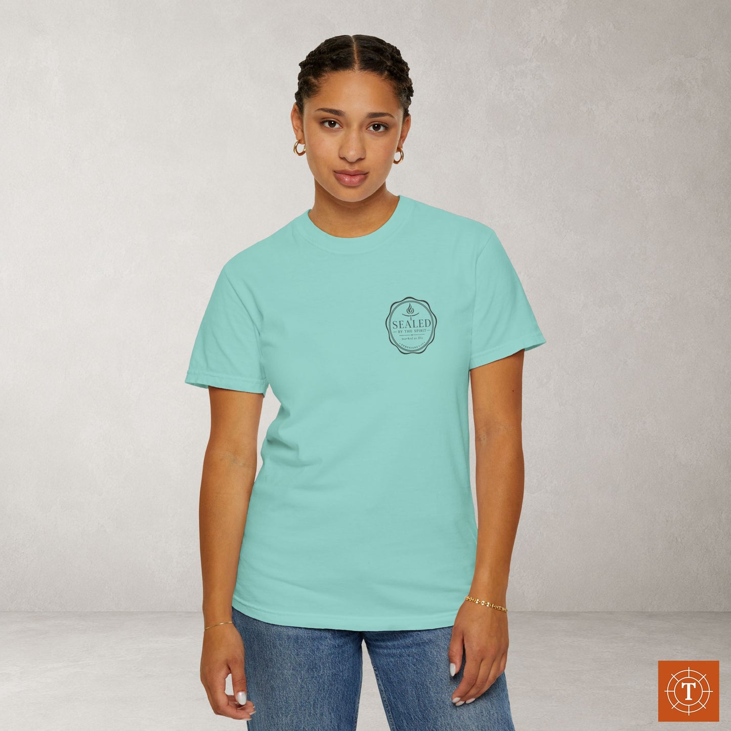 Sealed by the Spirit — Ephesians 1:13 Subtle Scripture Tee | Chest Print