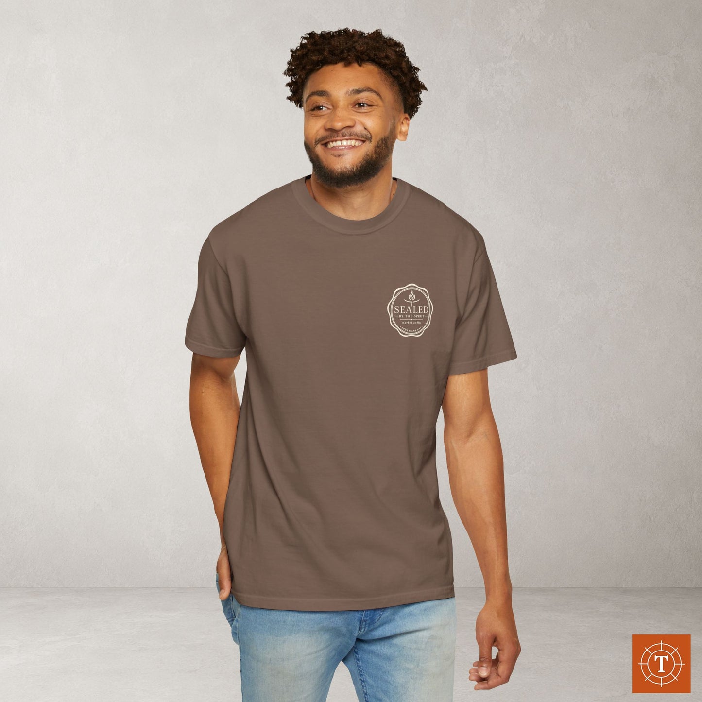 Sealed by the Spirit — Ephesians 1:13 Subtle Scripture Tee | Chest Print