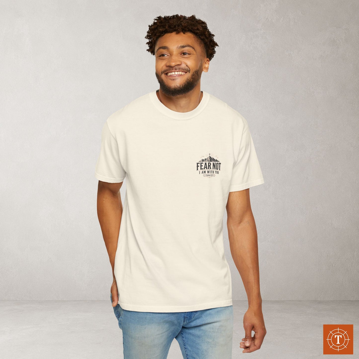 Fear Not — Joshua 1:9 Subtle Scripture Tee | Chest Print