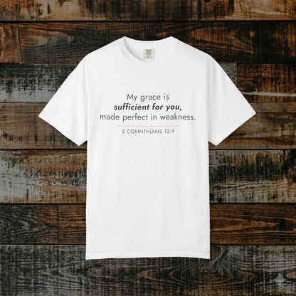 2 Corinthians 12:9 Minimalist Bible Verse Christian Scripture Tee