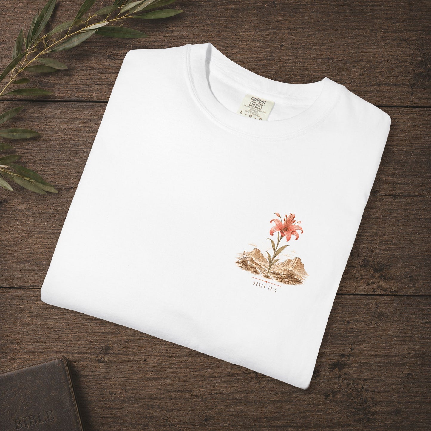 I will Blossom - Hosea 14:5 Lily Subtle Christian Hebrew-Roots Scripture Tee | Chest Print
