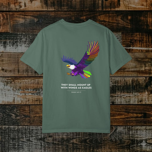 Illustrated Scripture Tee - Isaiah 40:31 - Mount up wings