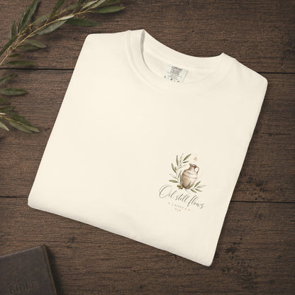 Oil Still Flows — 2 Kings 4 Subtle Scripture Tee | Chest Print