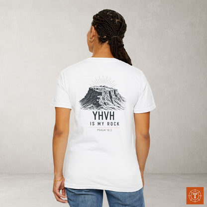 Illustrated Scripture Tee - Psalm 18:2 - YHVH is My Rock (at David's Masada)