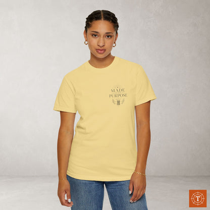 Made with Purpose — Psalm 139:14 Subtle Scripture Tee | Chest Print