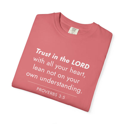 Proverbs 3:5 Minimalist Bible Verse Christian Scripture Tee