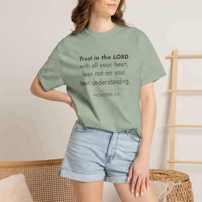 Proverbs 3:5 Minimalist Bible Verse Christian Scripture Tee