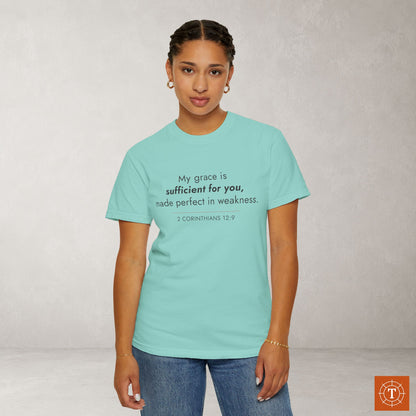 2 Corinthians 12:9 Minimalist Bible Verse Christian Scripture Tee