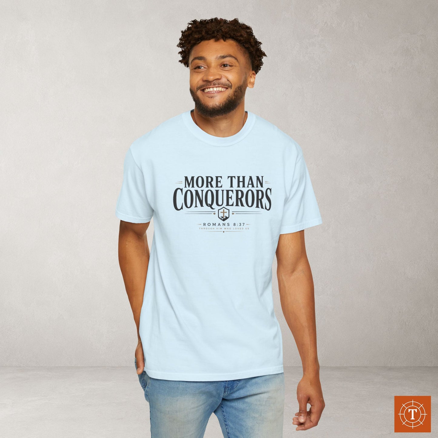 More Than Conquerors Shirt — Romans 8:37 Statement Tee