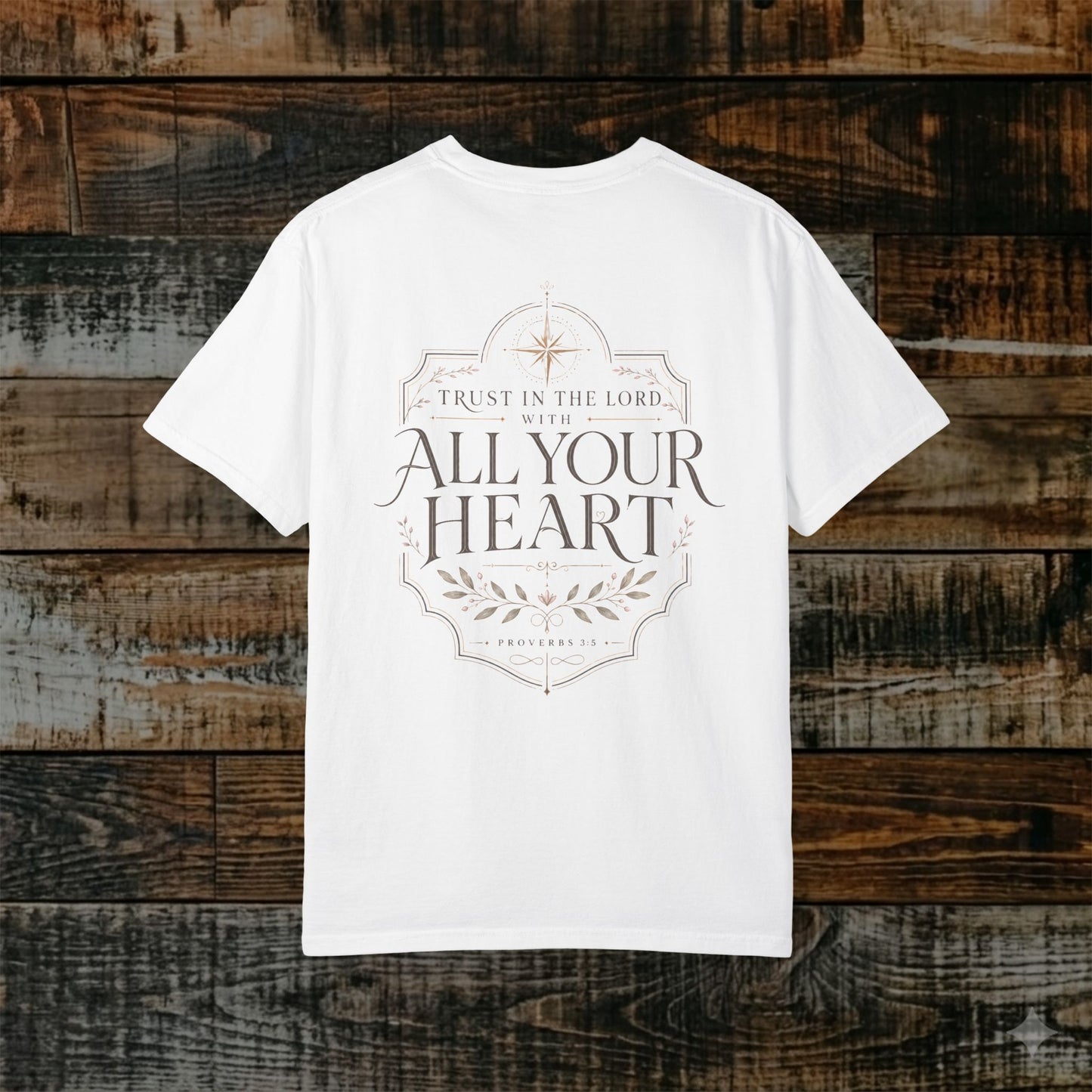 Illustrated Scripture Tee - Proverbs 3:5 - Woman's Trust in the Lord with all your heart Shirt