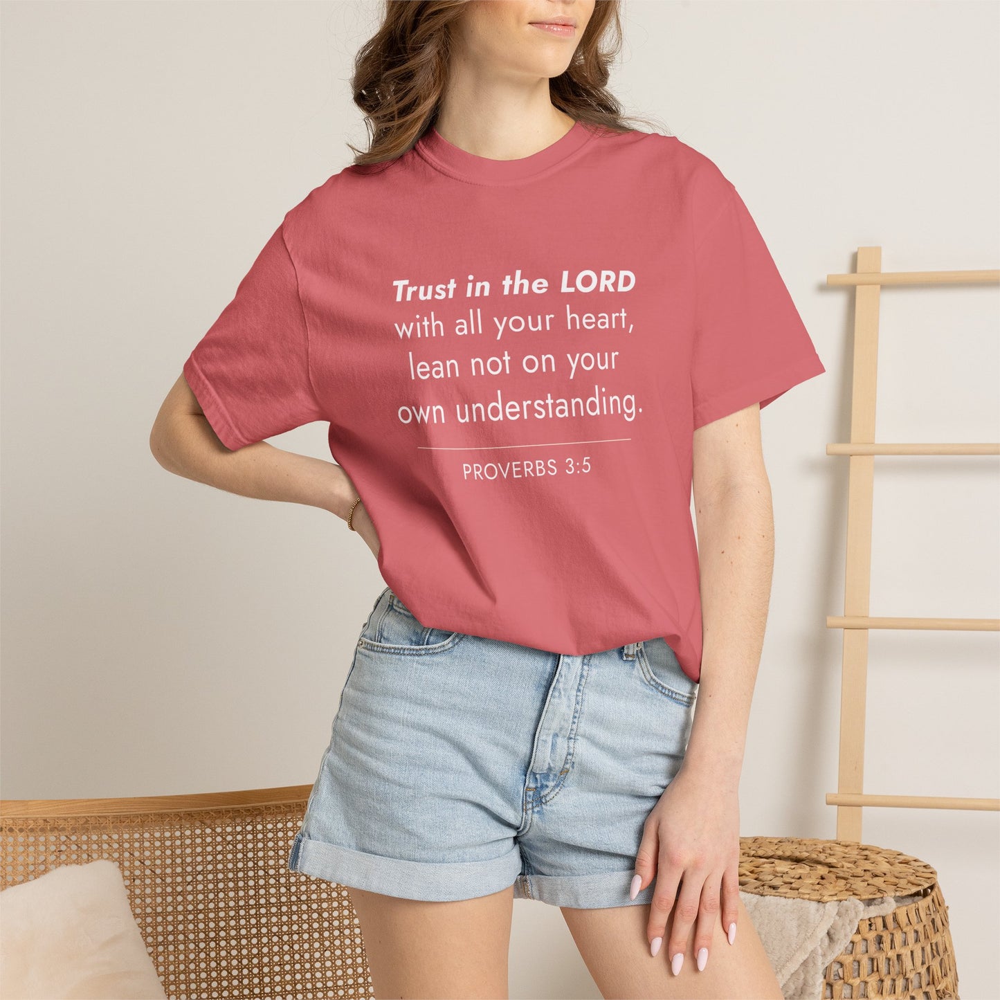 Proverbs 3:5 Minimalist Bible Verse Christian Scripture Tee