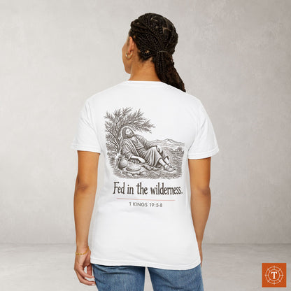Illustrated Scripture Tee - 1 Kings 19:5-8 - Fed in the wilderness Shirt