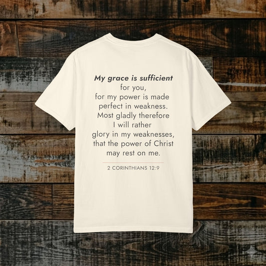 2 Corinthians 12:9 Christian Scripture Tee — Full Verse Collection