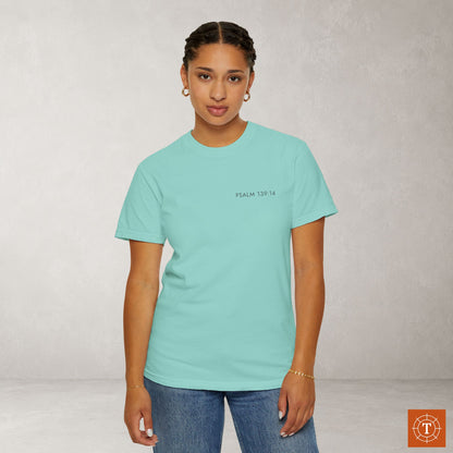 Subtle Christian Scripture Tee — Psalm 139:14 Reference Only