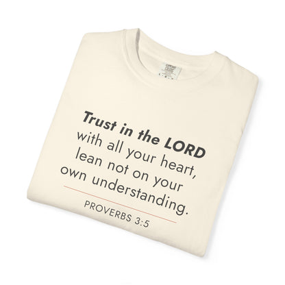 Proverbs 3:5 Minimalist Bible Verse Christian Scripture Tee