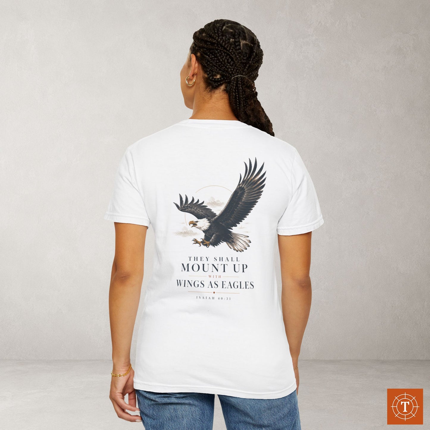 Illustrated Scripture Tee - Isaiah 40:31 - Mount up wings like eagles