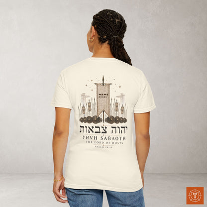 YHVH SABAOTH - The LORD of Hosts - Names of God Tee - Psalm 24:10 - Back Print