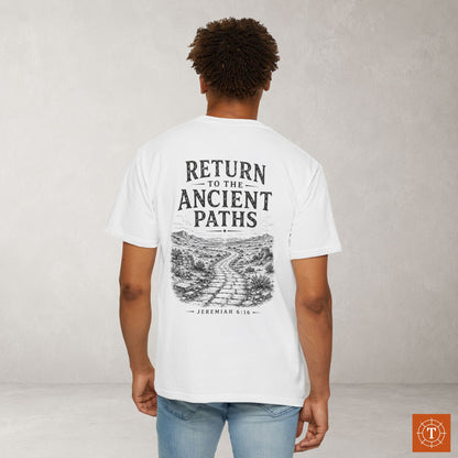 Illustrated Scripture Tee - Jeremiah 6:16 - Ancient Paths