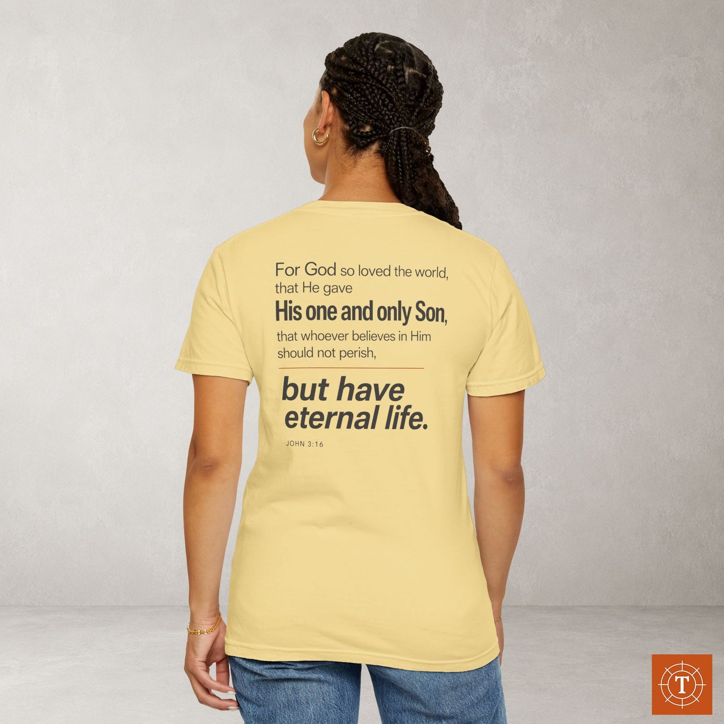 John 3:16 Christian Scripture Tee - Full Verse - For God so live the world