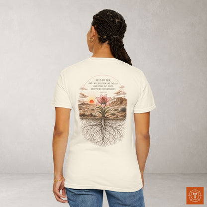 Illustrated Scripture Tee - Hosea 14:5 - Lilly - He Planted Me Here Shirt