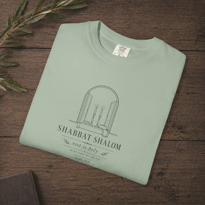 Illustrated Scripture - Exodus 20:8 - Shabbat Shalom Shirt Hebrew Roots Tee
