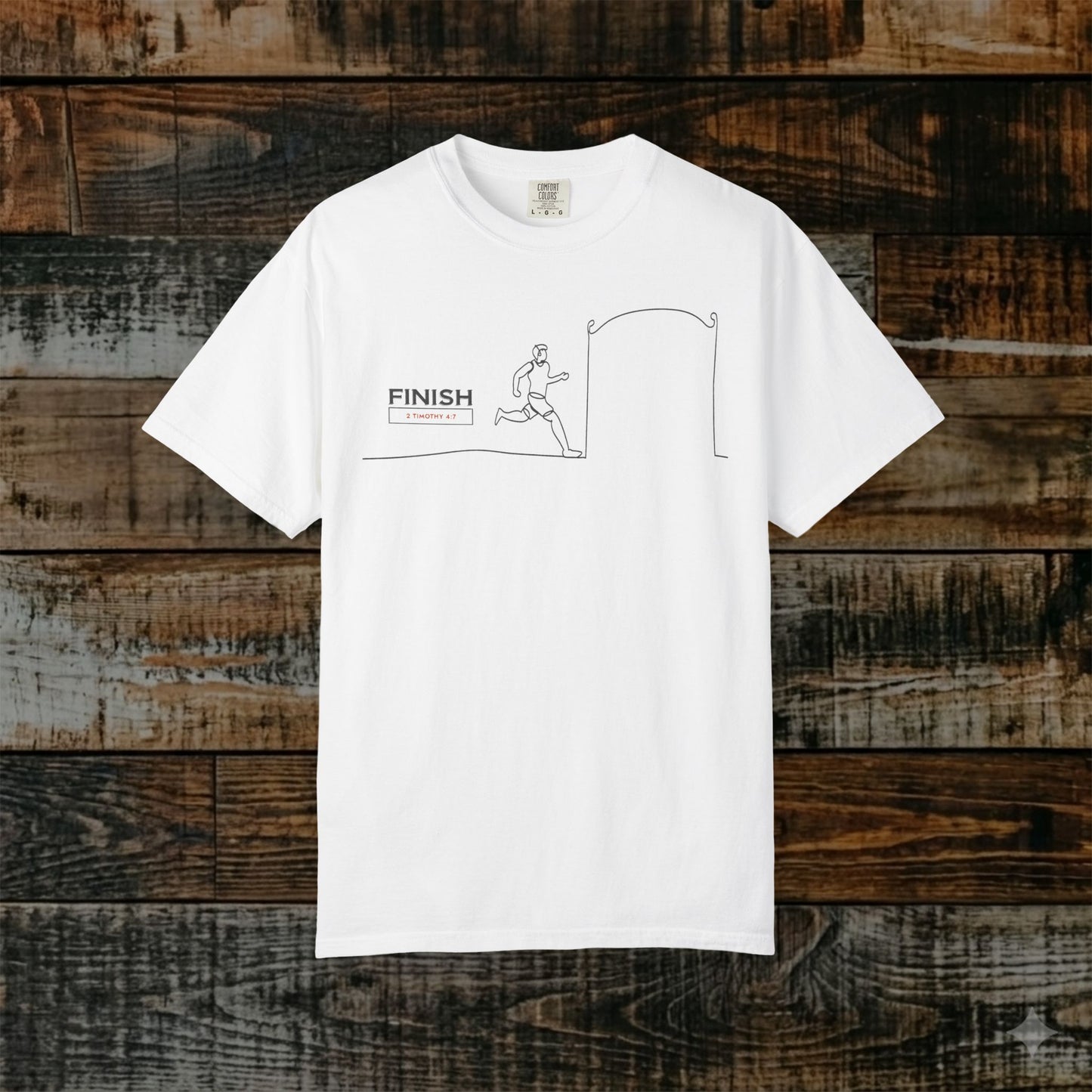 Illustrated Scripture Tee - 1 Timothy 4:7 - Finish The Race