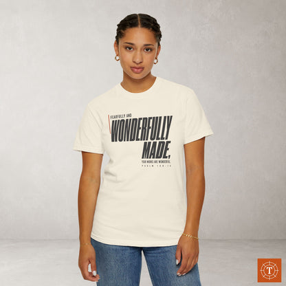 Psalm 139:14 Minimalist Christian Bible Verse Tee - Fearfully and wonderfully made