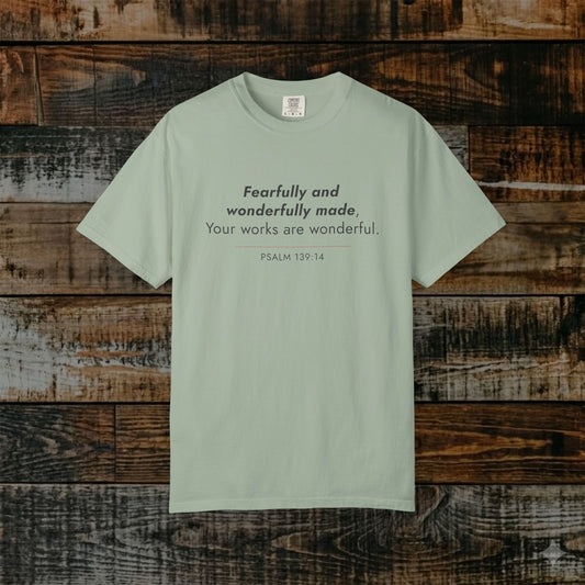 Psalm 139:14 Minimalist Bible Verse — Christian Scripture Tee