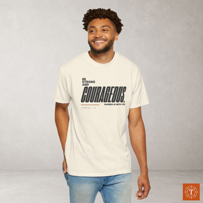 Joshua 1:9 Minimalist Hebrew Roots Scripture Tee - Be strong and courageous