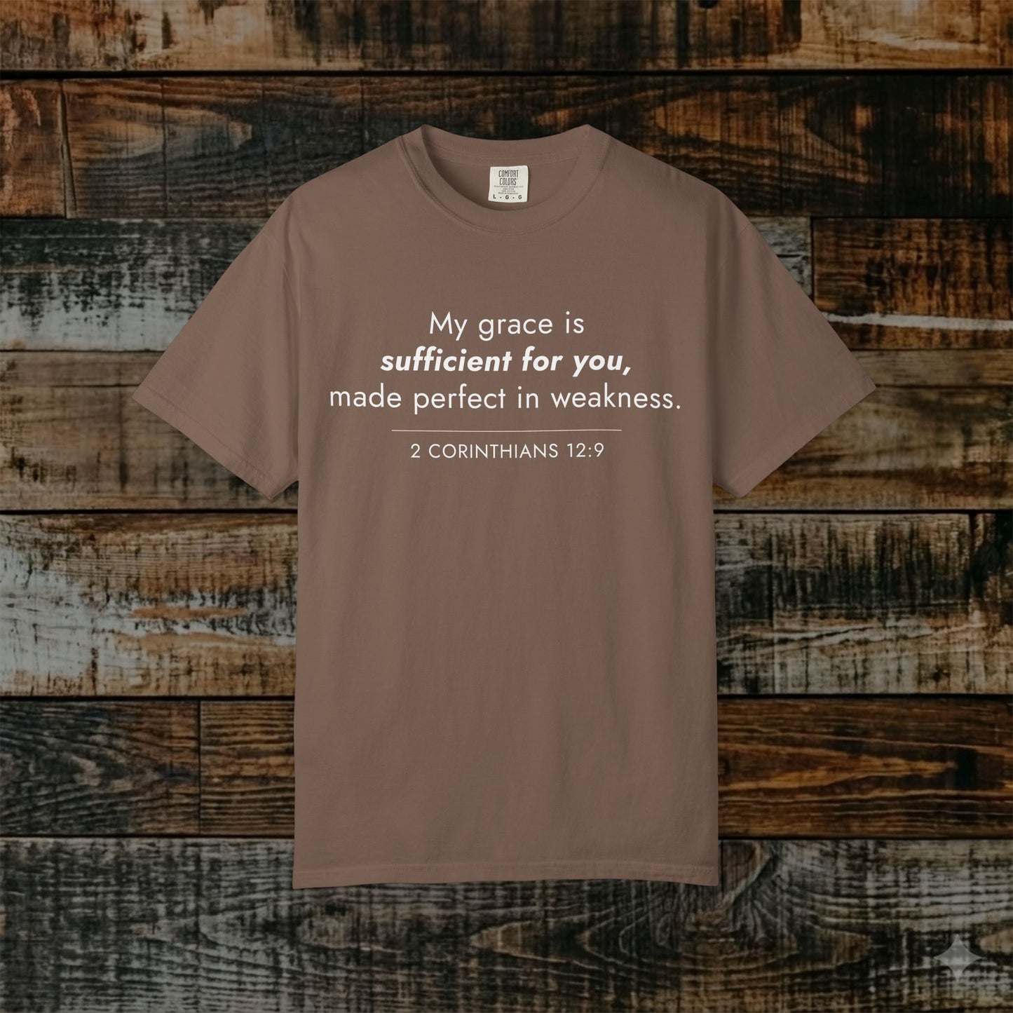 2 Corinthians 12:9 Minimalist Bible Verse Christian Scripture Tee