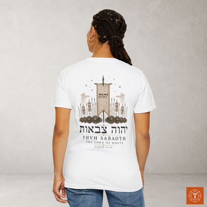 YHVH SABAOTH - The LORD of Hosts - Names of God Tee - Psalm 24:10 - Back Print