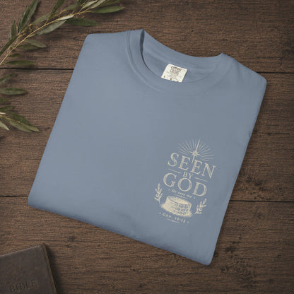 Seen by God — Genesis 16:13 Subtle Scripture Tee | Chest Print