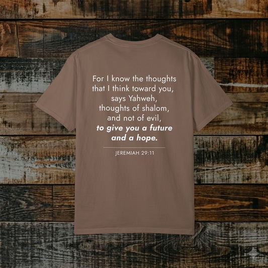 Jeremiah 29:11 Hebrew-Roots Scripture Tee — Full Verse Collection