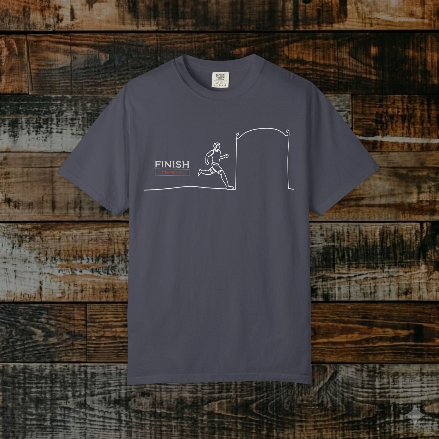 Illustrated Scripture Tee - 1 Timothy 4:7 - Finish The Race
