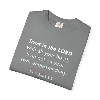 Proverbs 3:5 Minimalist Bible Verse Christian Scripture Tee