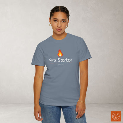 Illustrated Scripture Tee - Fire Starter - Passionate
