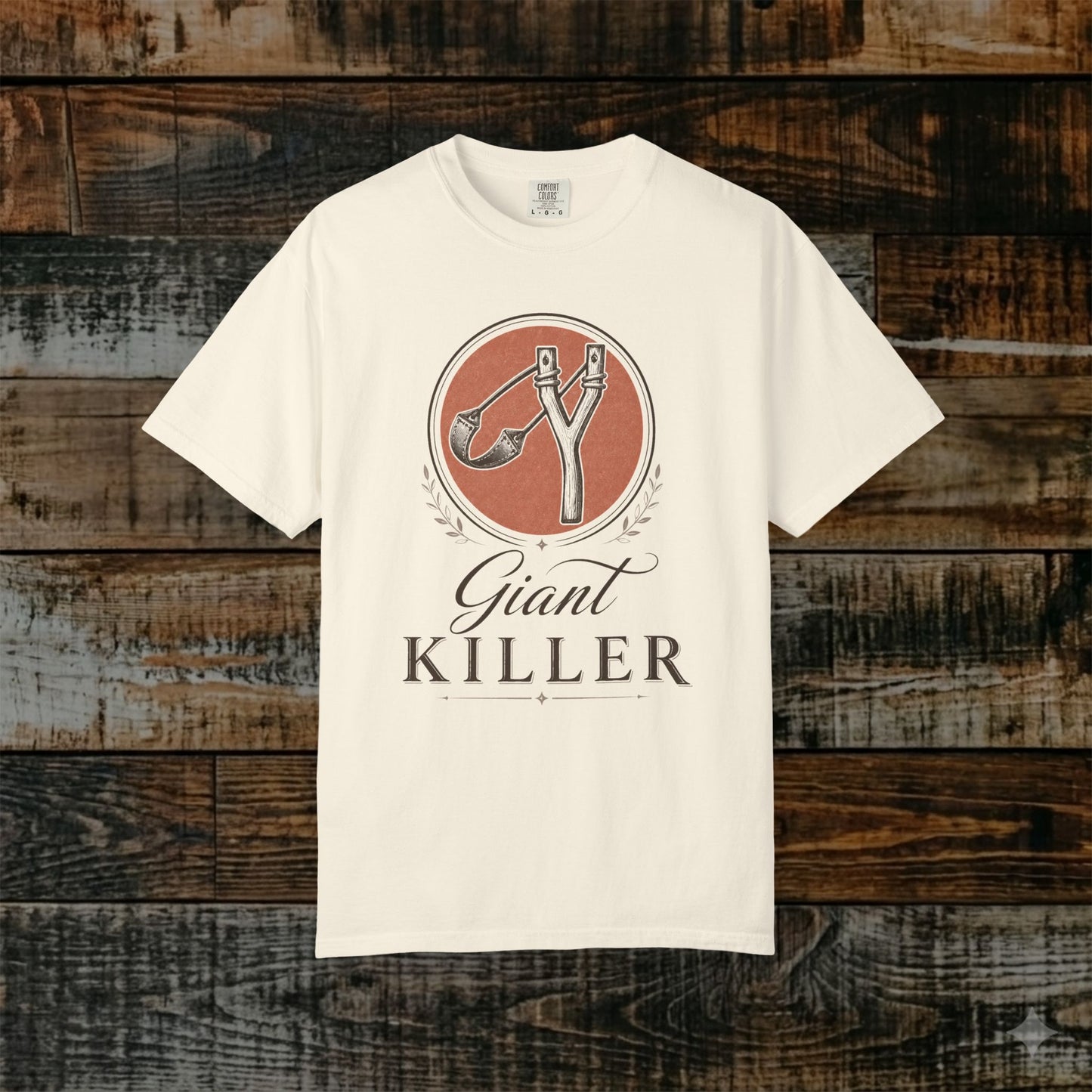 Illustrated Scripture Tee - 1 Samuel 17:47 - Feminine Giant Killer Shirt