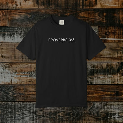 Aesthetic Christian Tee — Proverbs 3:5 Modern Scripture Tee