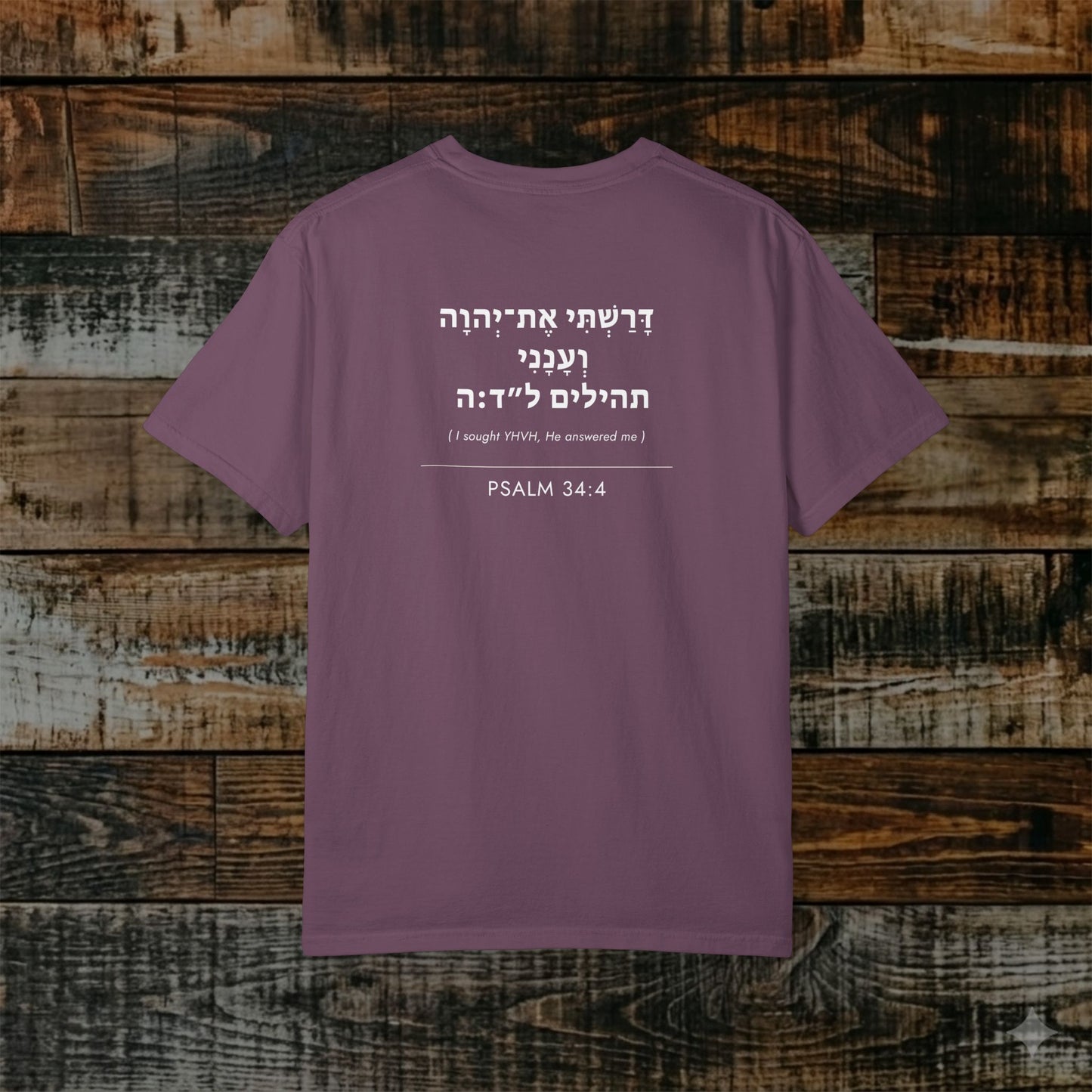 Original Language Scripture Tee: Psalm 34:4 — The Word in Hebrew