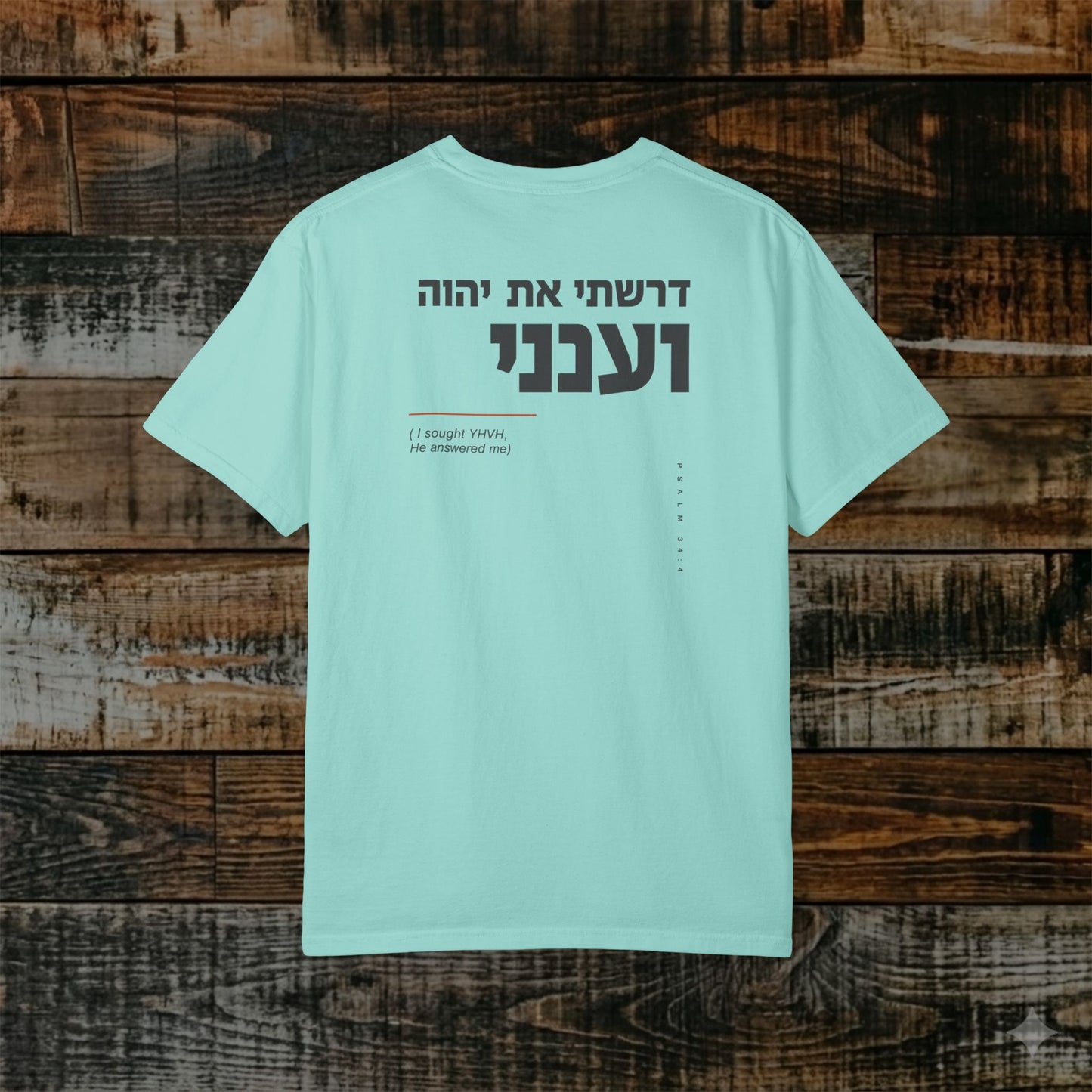 Original Language Scripture Tee: Psalm 34:4 - I sought YHVH and He answered