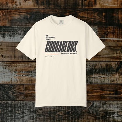 Joshua 1:9 Minimalist Hebrew Roots Scripture Tee - Be strong and courageous