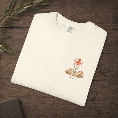 I will Blossom - Hosea 14:5 Lily Subtle Christian Hebrew-Roots Scripture Tee | Chest Print