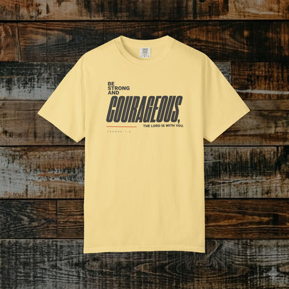 Joshua 1:9 Minimalist Christian Bible Verse Tee - Be Strong and Courageous
